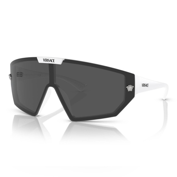 NEW VERSACE SHIELD SUNGLASSES MOD 4461 314/87 GREY BLACK VE4461 31487 OVERSIZED - Picture 6 of 9